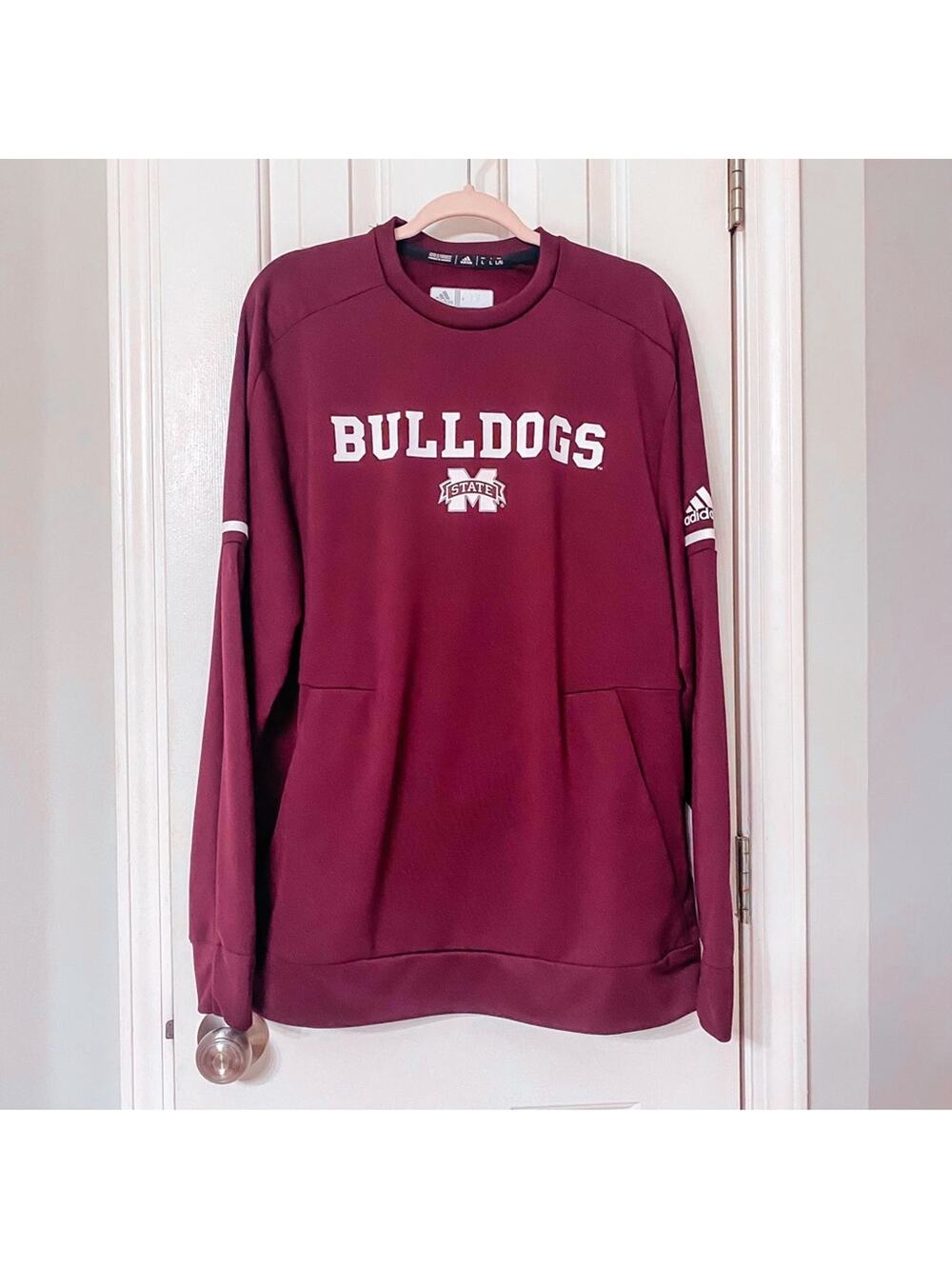ADIDAS • MS Mississippi State Bulldogs Long Sleeve Pullover Sweatshirt